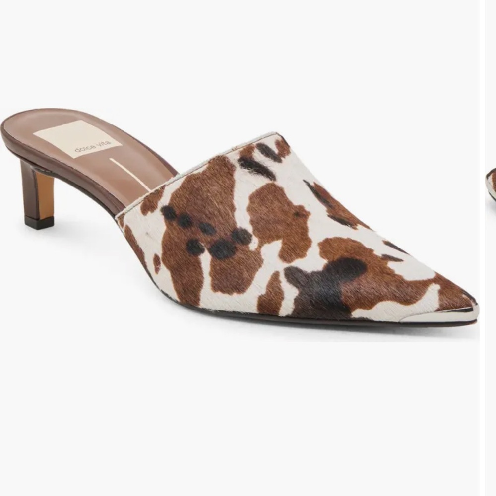 Dolce Vita calf hair left kitten heels
